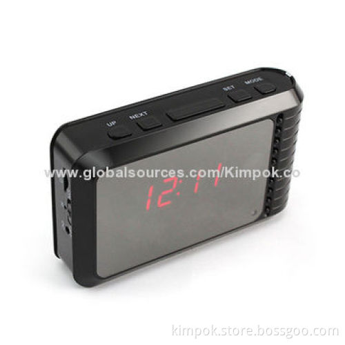 P2P HD Alarm Clock Hidden Wifi Camera with 1280*720 Pixels and H.264 Compressed Format